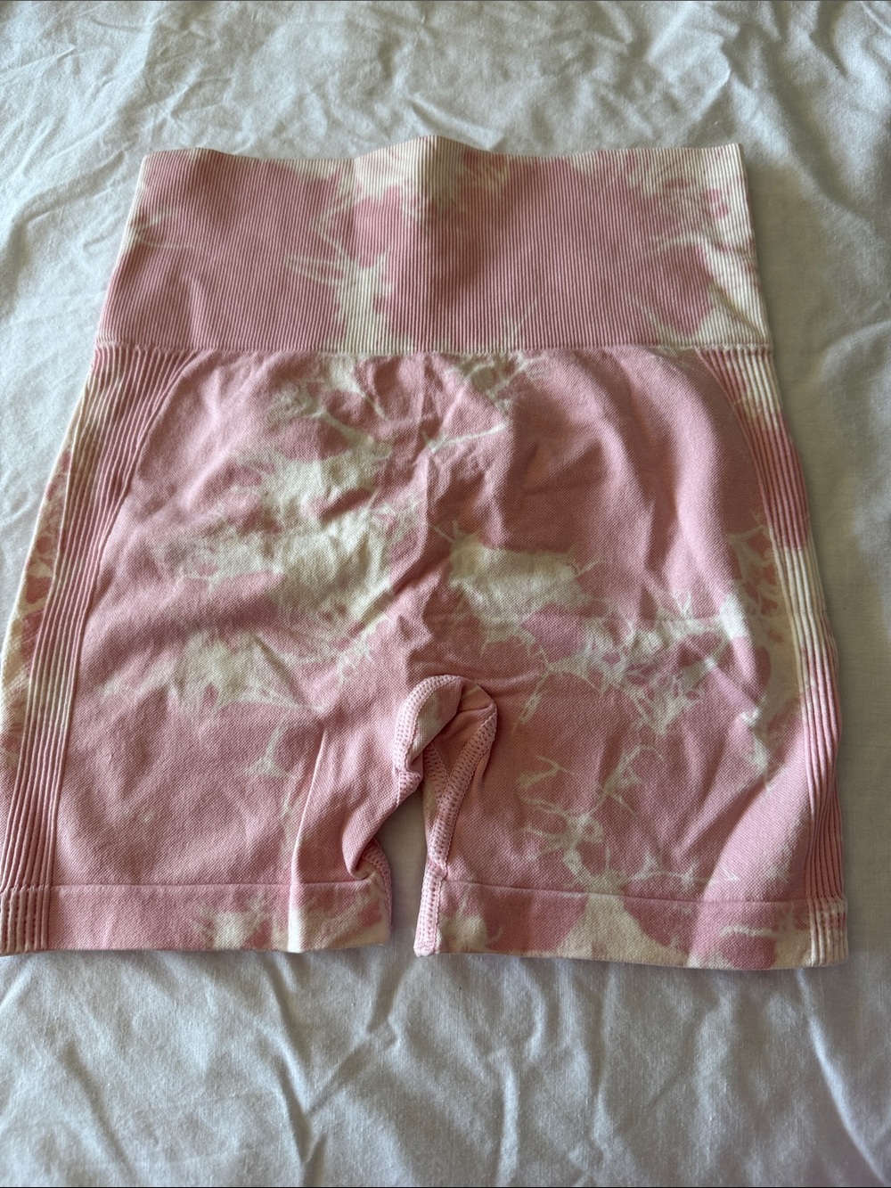 Amazon Pink and Cream Tie-Dye Women's Bike Shorts